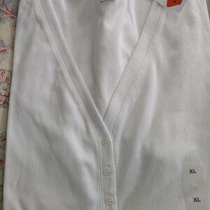 White Ribbed t Shirt